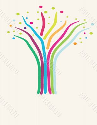 Abstract tree. Retro card