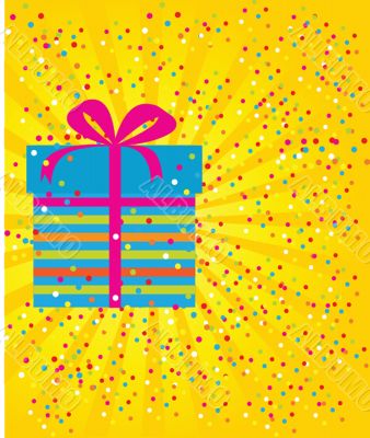 Greeting christmas card with present box Greeting christmas card with present box