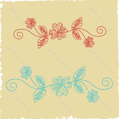 Vintage card with hand drawn flowers Vintage card with hand drawn flowers