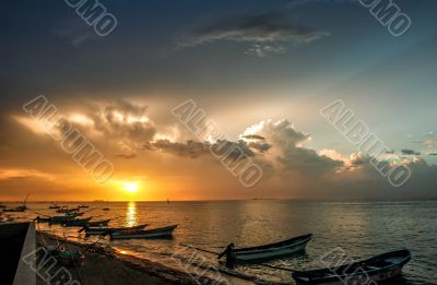 Sunset at a Yucatan Peninsula beach Sunset at a Yucatan Peninsula beach