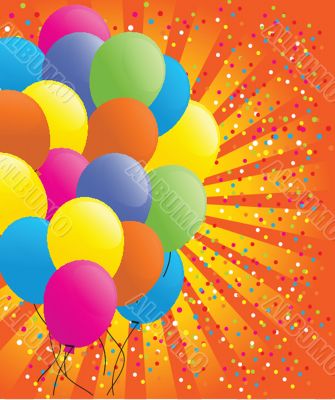 background with multicolored balloons