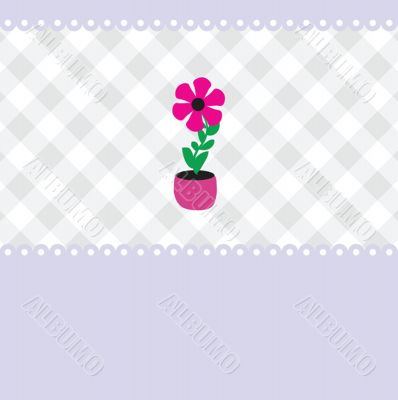 Vector illustration of growing plant  flower in pot.