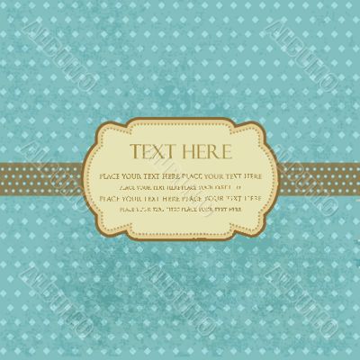 Vintage frame on polka dot background
