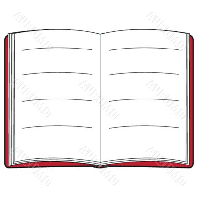 open book with isolated on white. Vector illustration.