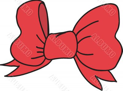 Shiny red satin ribbon on white background