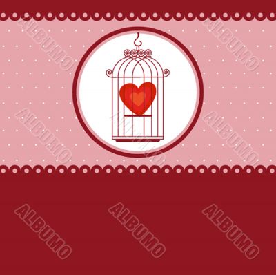 Heart in cage - vector