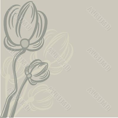 Vintage card with hand drawn flowers Vintage card with hand drawn flowers