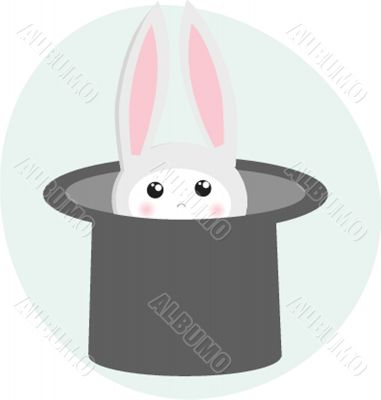 icon rabbit and magician hat