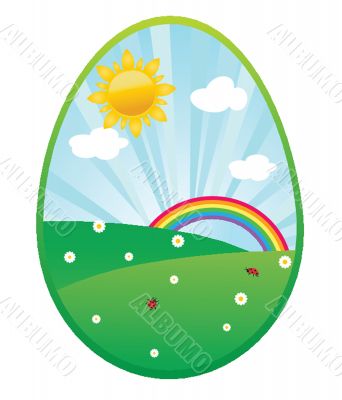 Easter card with two hand drawn eggs