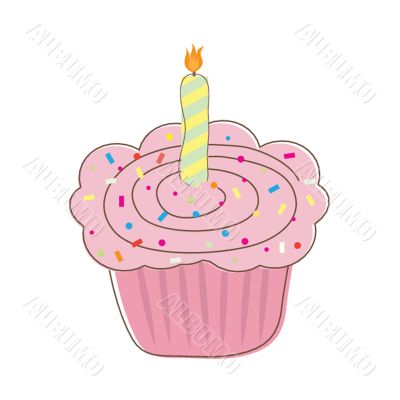Birthday cupcake. Vector card. Birthday cupcake. Vector card.