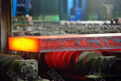 hot steel on conveyor