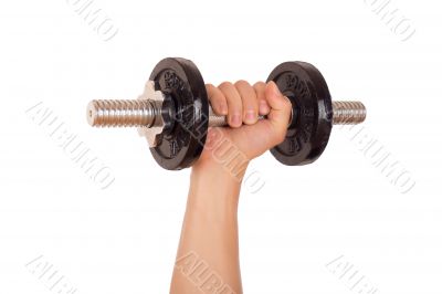 Dumbbell and hand Dumbbell and hand