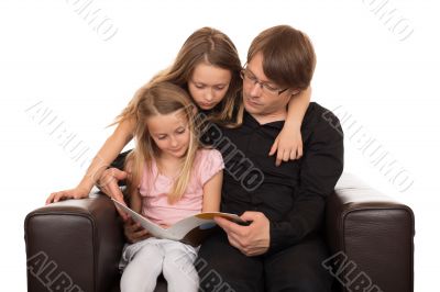 Family reading a story