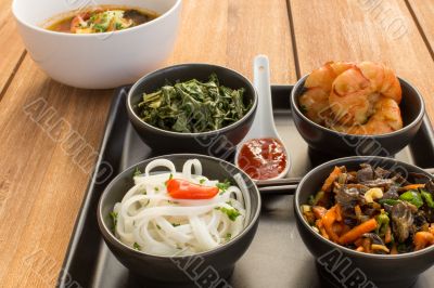 Asian dish with soup Asian dish with soup