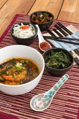 Japanese soup with shrimps Japanese soup with shrimps