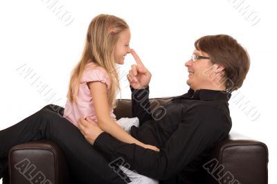 Father playing with his daughter