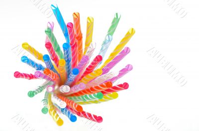 multi color flexible straws