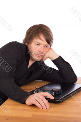 Serene man thinking about a business idea