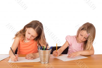 Children draw a drawing