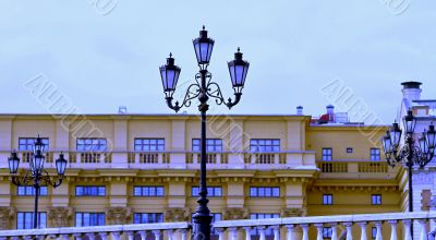 lantern on the background of the building