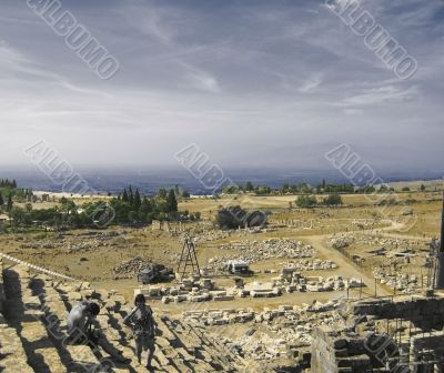 Ancient amphitheatre in Hierapolis, Pamukkale, Turkey Ancient amphitheatre in Hierapolis, Pamukkale, Turkey