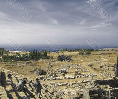 Ancient amphitheatre  in Hierapolis, Pamukkale, Turkey