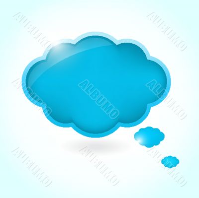 Watercolor isolated cloud with space for text - raster version