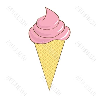 soft serve ice cream isolated on white background