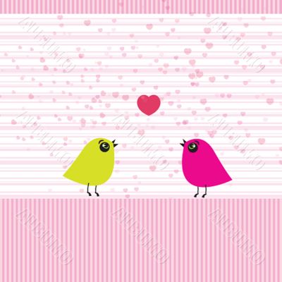 Cute birds on the love date