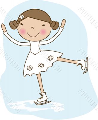 Little skater, girl skating on ice Little skater, girl skating on ice