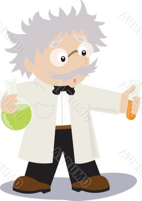 funny cartoon scientist