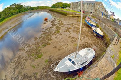 boats on the river shore