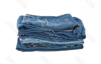 blue jeans fashion isolated white background