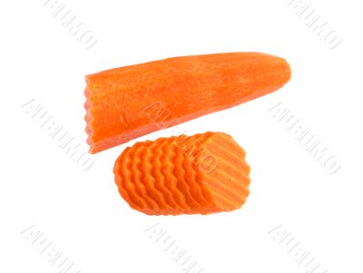  carrot slice isolated on white background