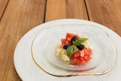 Fresh mozzarella and tomatoes tartar Fresh mozzarella and tomatoes tartar