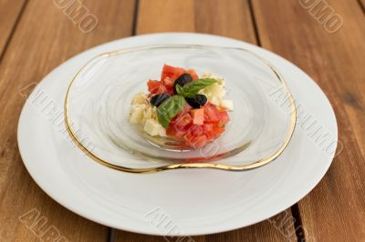 Delicious mozzarella, tomato tartar