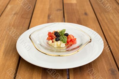 Caprese mozzarella and tomato tartar