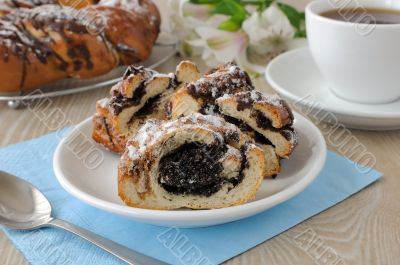 Roll with poppy seeds