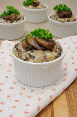 Mushrooms in a creamy sauce