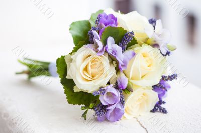 Wedding bouquet with yellow roses