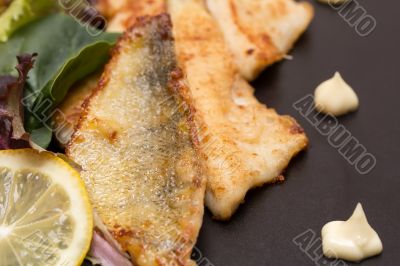 Fried perch fillets with potatoes