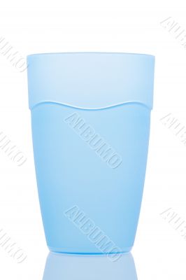 Blue plastic glass