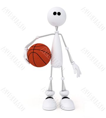 3d little man basketball player.