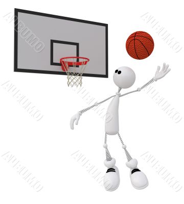 3d little man basketball player.