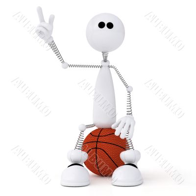 3d little man basketball player.