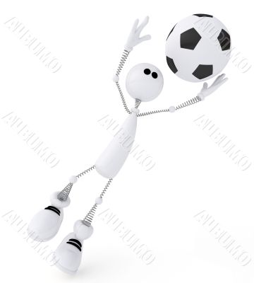 3d person football goalkeeper.