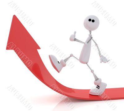 The 3D little man goes up. The 3D little man goes up.