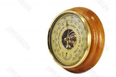 Barometer - aneroid on a white background Barometer - aneroid on a white background