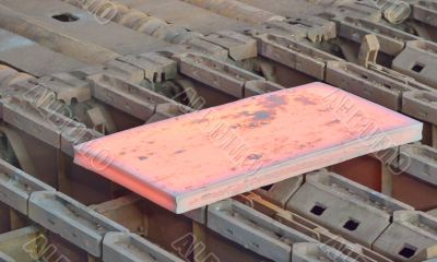 hot steel on conveyor