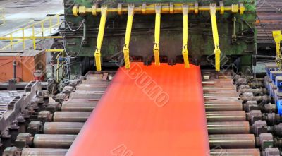 hot steel on conveyor